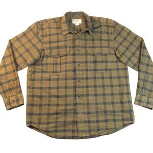 Filson Alaskan Guide Flannel Shirt Men’s Large Brown Green Plaid Shacket